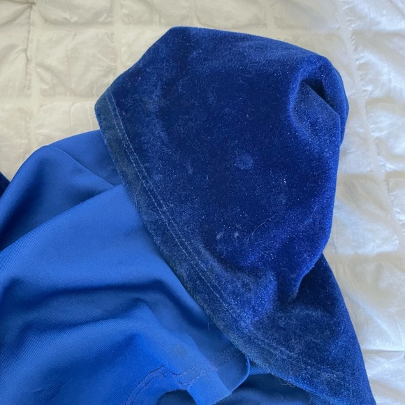 Lulu's Enchanting Touch Royal Blue Velour Velvet Halter Maxi Dress - Picture 15 of 15